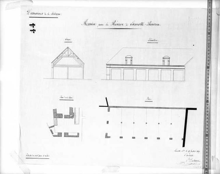 Réserve, projet de remise, 1857.