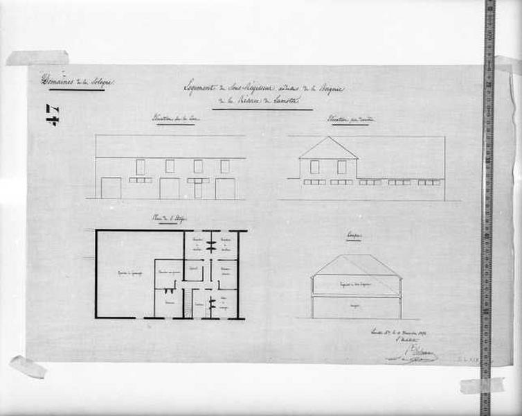 Réserve, projet de logement pour le sous-régisseur, 1858.