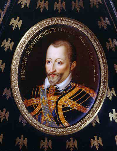 Détail, médaillon en porcelaine peinte : Henry duc de Montmorency.