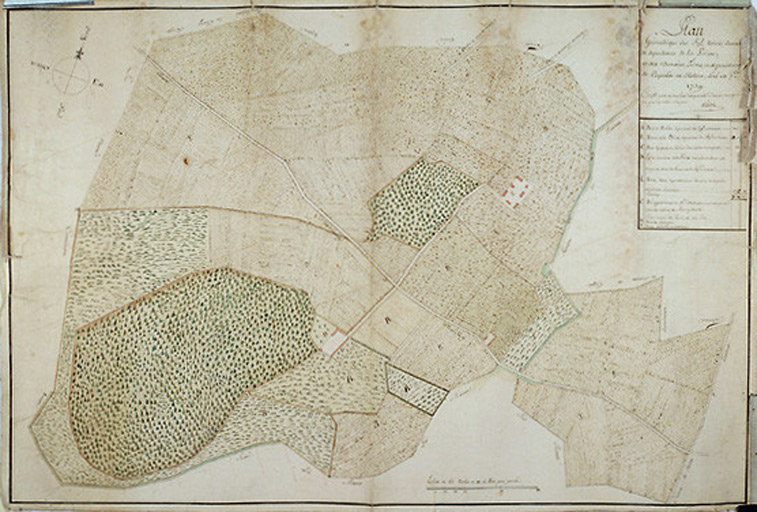 Plan géométrique des fiefs, terres, domaines et dépendances de la Périsse, 1759.