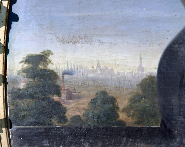 Village; moulin à vent