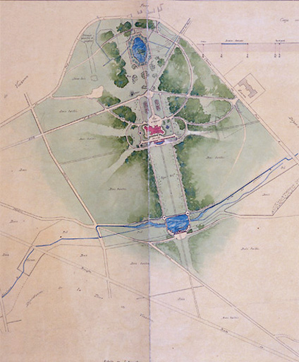 Plan du parc par E. Laine, 1887, détail