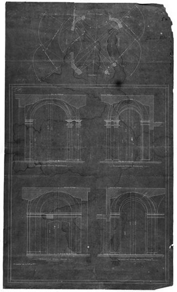 Coupe et plan du vestibule.