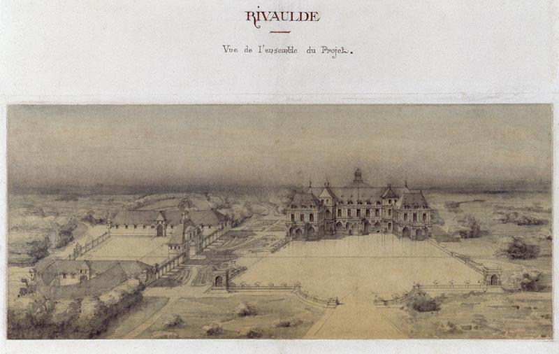 Vue de l'ensemble du projet, vers 1898.