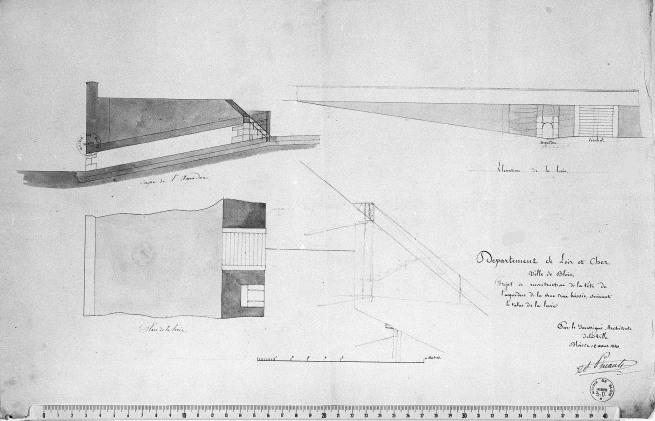 Quai et levée du faubourg de Vienne. Projet de reconstruction de la rampe de la rue Croix-Boissée suivant la pente de la levée.