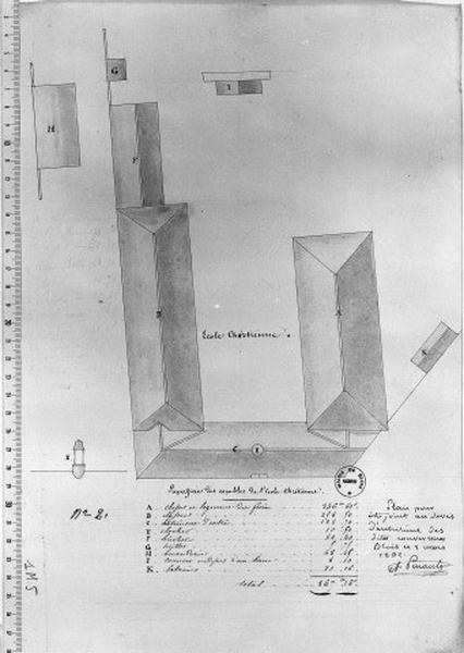 Bâtiment conventuels. Plan des toitures.