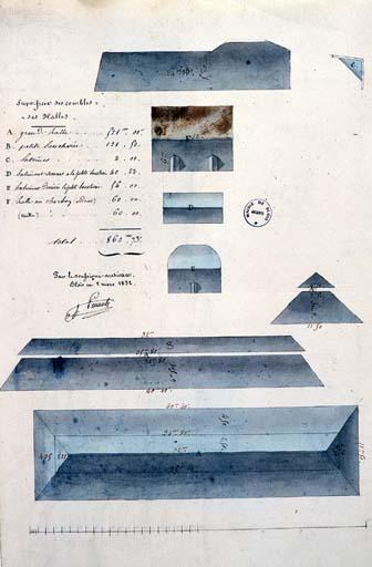 Plan des toitures de la halle aux légumes.