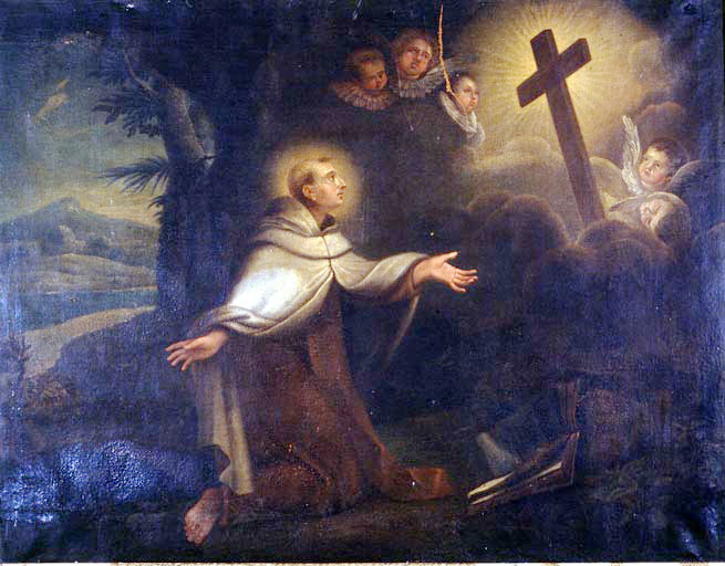 Tableau : vision de la croix à un saint.