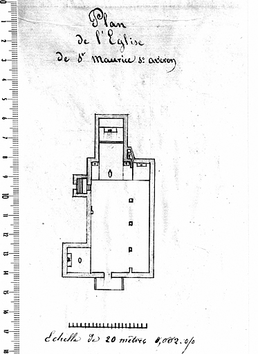 Plan de l'église à la fin du XIXe siècle.