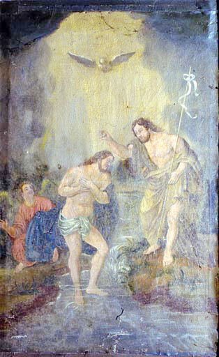 Tableau : le Baptême du Christ.