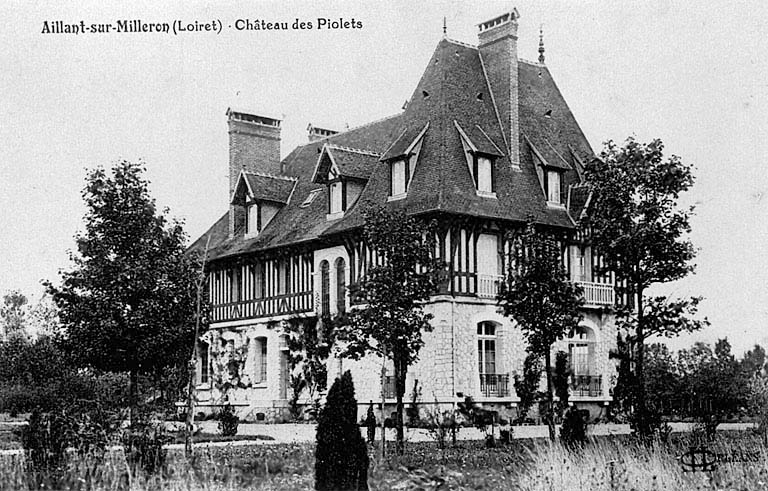 Vue générale de la demeure des Piolets, vers 1920 (carte postale ancienne).