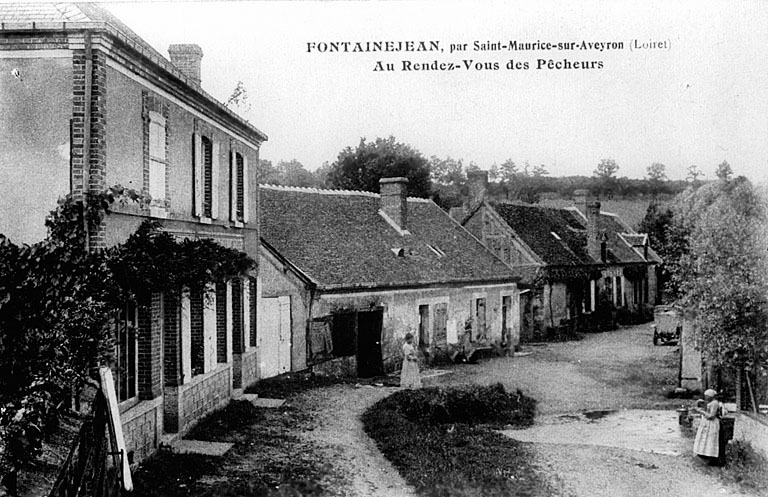Fontainejean : vue générale du coeur de l'écart vers 1900 (carte postale ancienne).