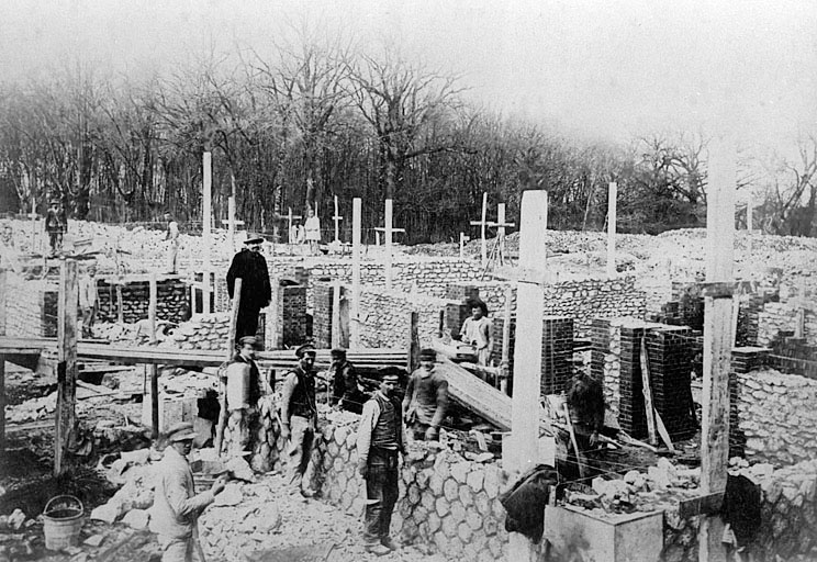 Chateau : état d'avancement des travaux le 16/04/1891.