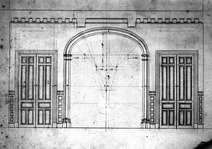 Château. Petit salon du rez de chaussée, face ouest.
