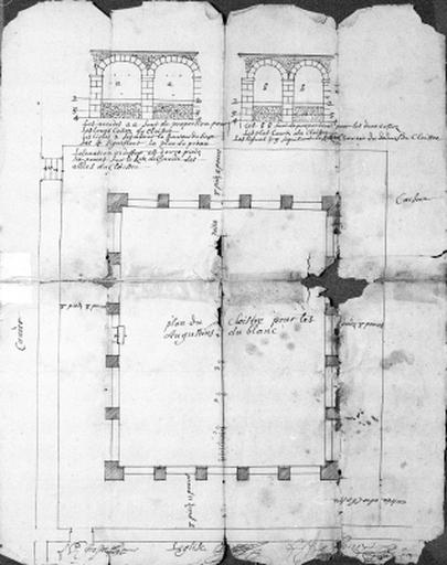 Plan du cloistre pour les Augustins du Blanc, n.s. n.d. (Antoine estèves, maître-maçon, en 1669).