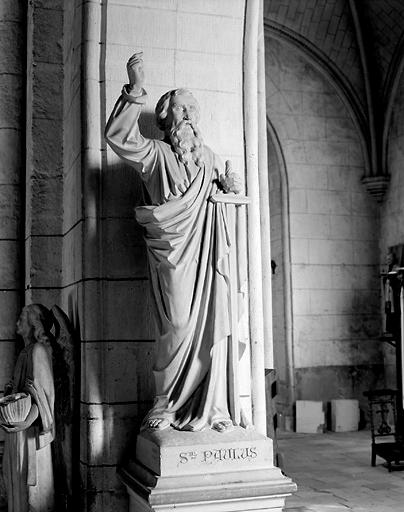 2 statues (grandeur nature, en pendant) : Saint pierre, saint Paul