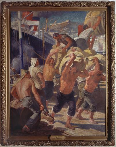 Tableau : le Port de Gènes, les Facchini