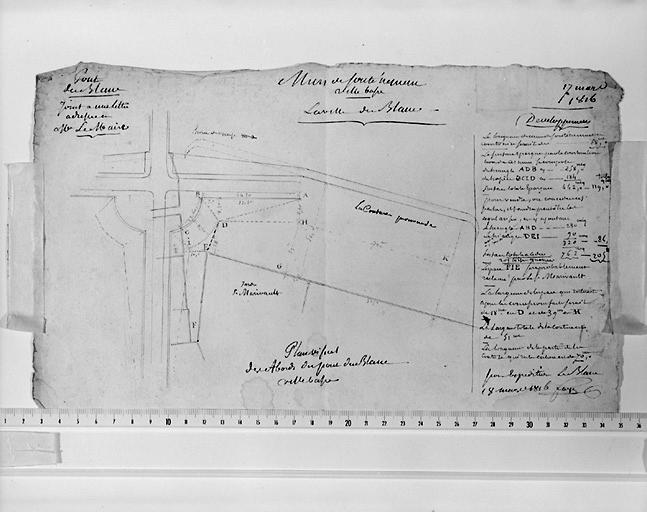 Plan des abords du pont.