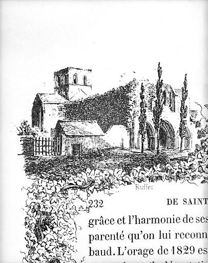 Le château vu du nord. Gravure de 1854 extraite des Esquisses pittoresques de l'Indre.