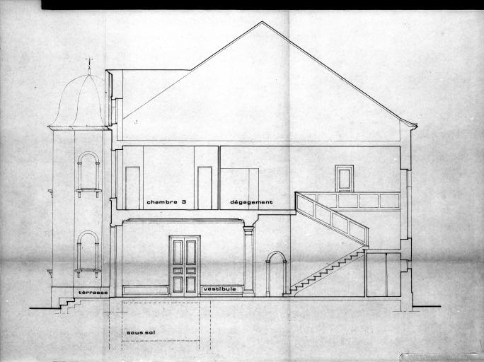 Coupe longitudinale au 1/50e, en 1982.
