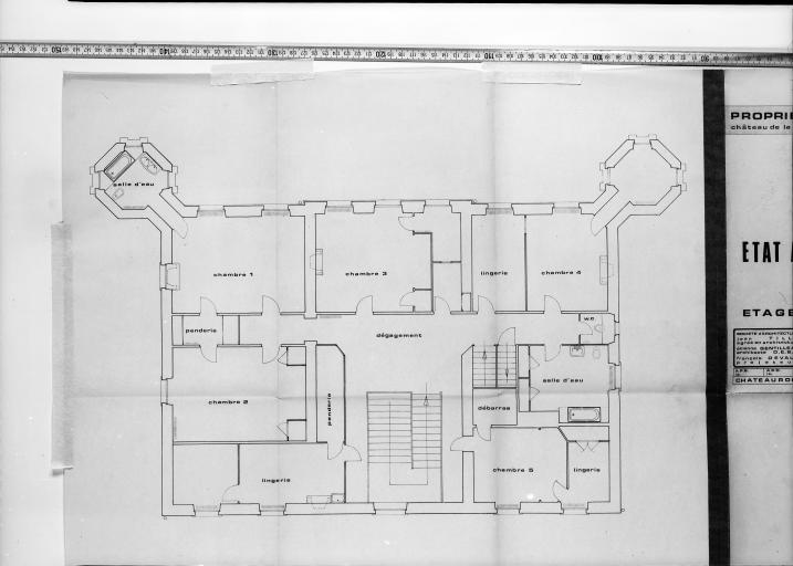 Plan du premier étage au 1/50e, en 1982.