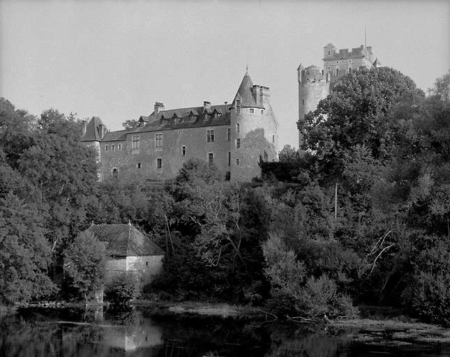 Le donjon, le logis et le moulin vus du nord.