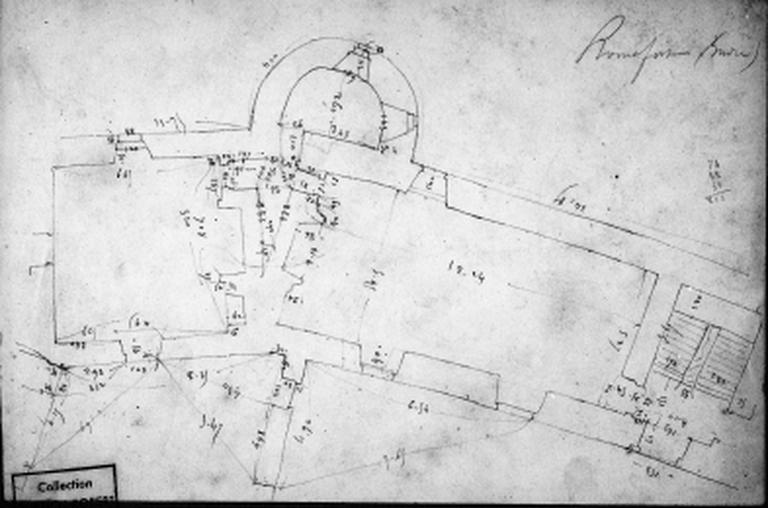 Logis, plan coté de la partie ouest par V. Ruprich-Robert, vers 1860.