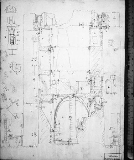 Dessin préparatoire de la coupe du doc. 18.