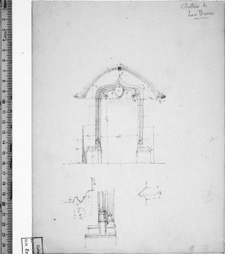 Dessin d'une porte par V. Ruprich-Robert, vers 1850.