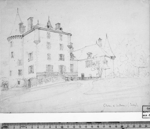 Le château vu du sud. Dessin de V. Ruprich-Robert, vers 1850.