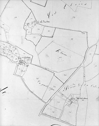 Plan en 1817 d'après cadastre au 2/500e, section G4.