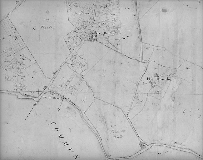Plan d'après le premier cadastre, daté du 10 décembre 1843, section A3 au 1/2500e.