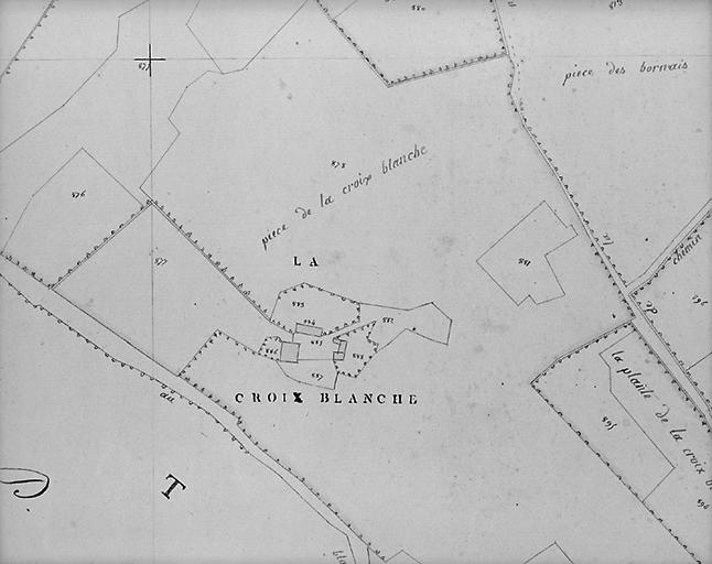 Plan en 1843 d'après le cadastre au 1/2500e, section C2.