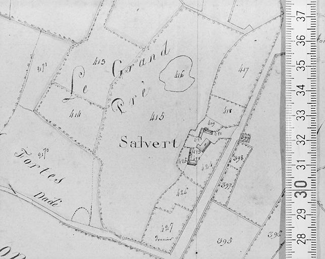 Plan d'après le premier cadastre, daté du 26 octobre 1817, section A1 au 1/5000e.