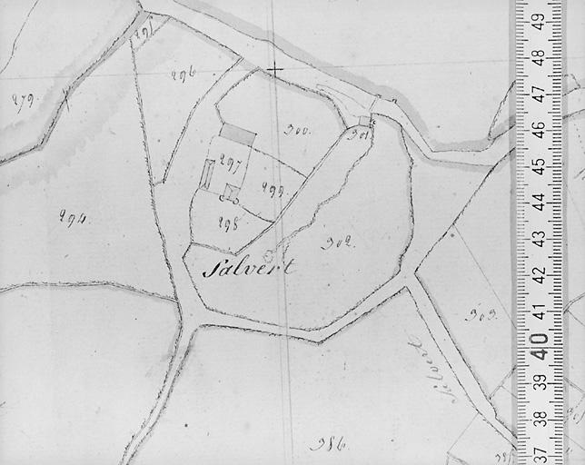 Plan d'après le premier cadastre, daté du 26 octobre 1817, section D2 au 1/2500e.