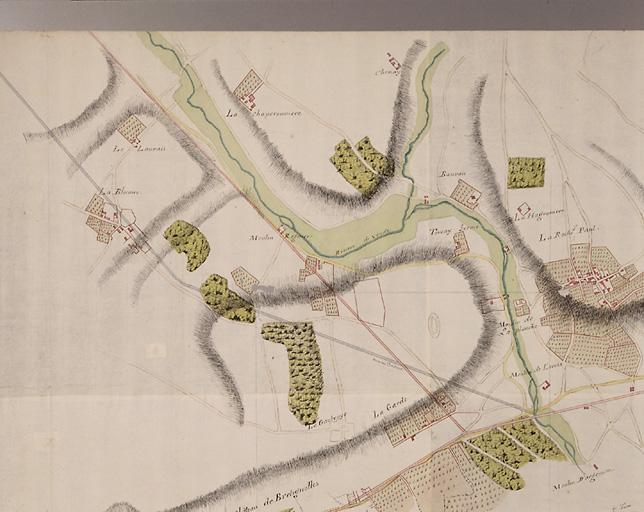 'Plan de Brétignolles et des environs'. Communes de Rivière, Ligré, Anché, Sazilly.