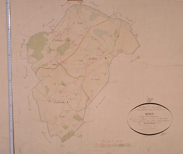 Tableau d'assemblage du plan cadastral ancien, 1832.