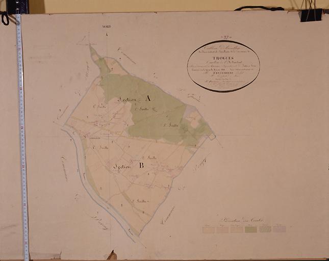 Tableau d'assemblage du plan cadastral ancien, 1831.