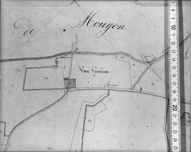 Extrait du plan cadastral ancien, section A1, 1831. Vau-Guérin.