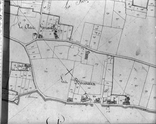 Extrait du plan cadastral ancien, section A1, 1831. Les Boisseaux.