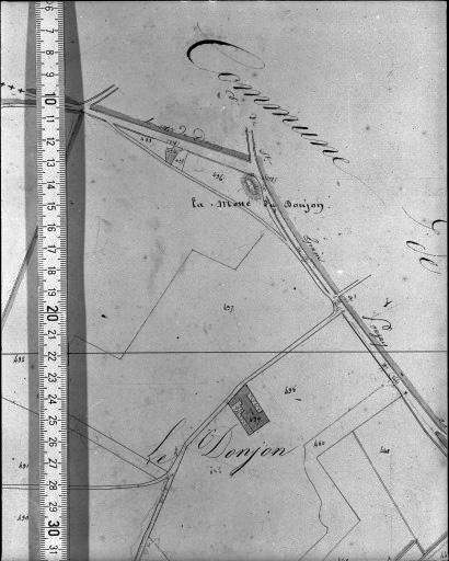 Extrait du plan cadastral ancien, section A3, 1831. Echelle : 1/2500.