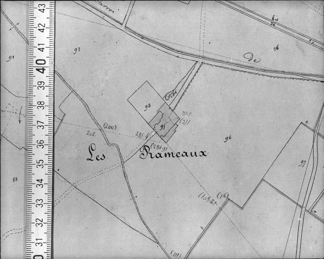 Extrait du plan cadastral napoléonien, section B1, dressé par Morin géomètre, en 1832.