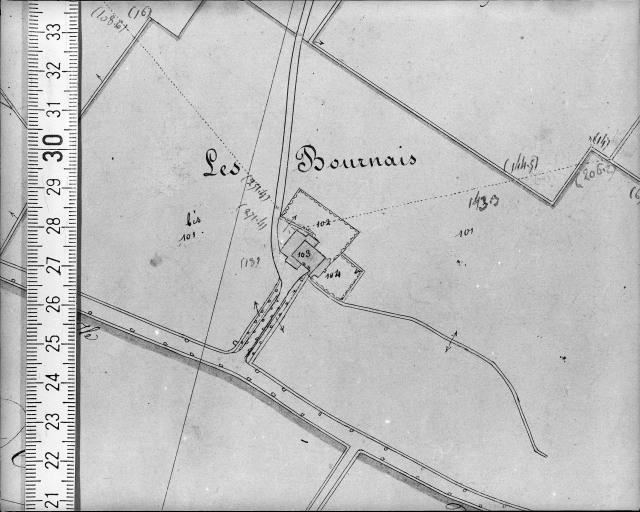 Extrait du plan cadastral napoléonien, section B1, dressé par Morin géomètre, en 1832.