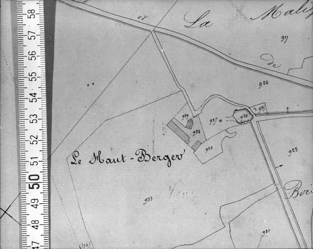 Extrait du plan cadastral napoléonien, section B2, dressé par Morin en 1832.