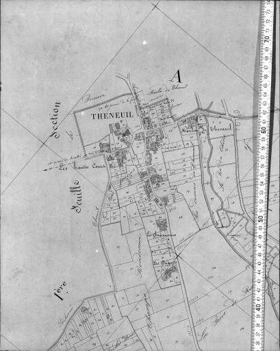 Extrait du plan cadastral napoléonien, section B2, dressé par Morin en 1832.