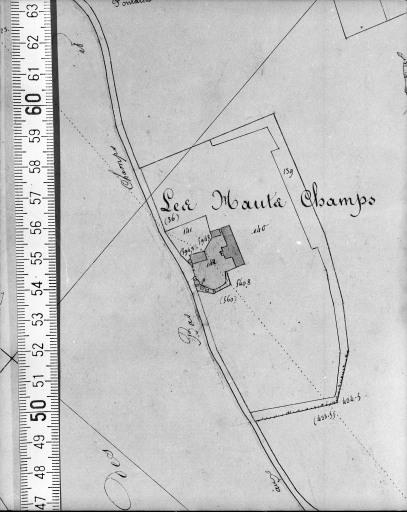 Extrait du plan cadastral napoléonien, section C unique, dressé par Maignan géomètre, en 1832.