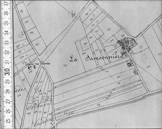 Extrait du plan cadastral napoléonien, section C unique, dressé par Maignan géomètre, en 1832.