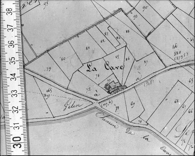 Extrait du plan cadastral napoléonien, section C unique, dressé par Maignan géomètre, en 1832.