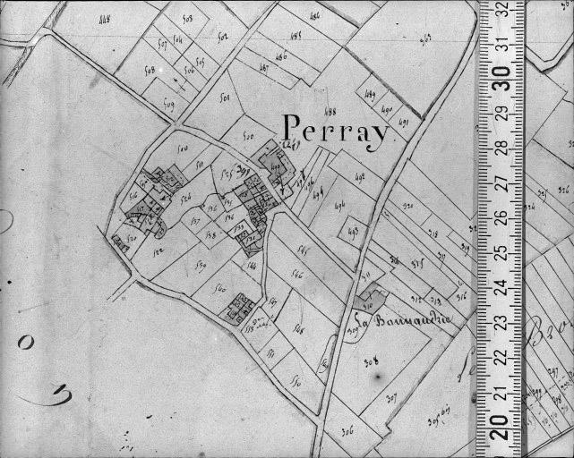 Extrait du plan cadastral ancien, section A1, 1832.