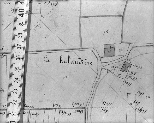 Extrait du plan cadastral ancien, section B2, 1832.